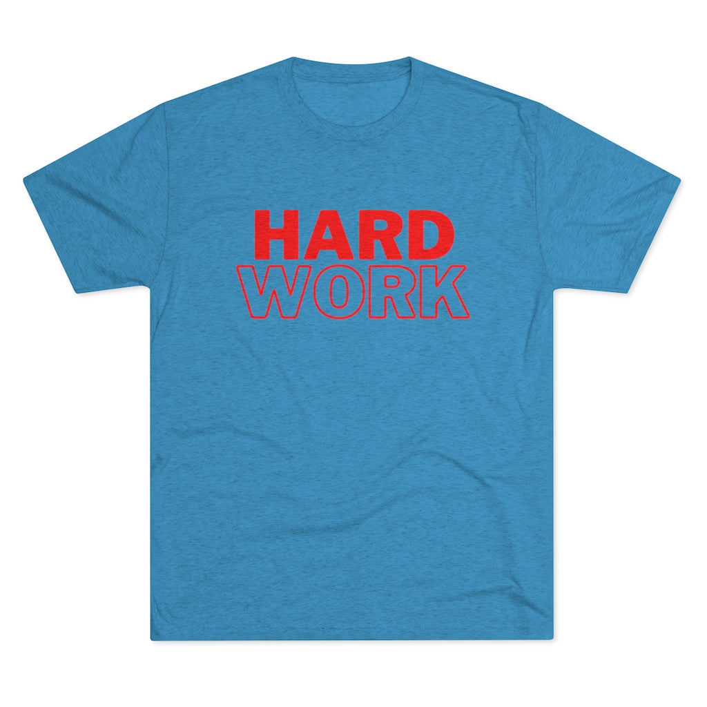 Hard Work Men's Tri-Blend Crew Tee (Red)