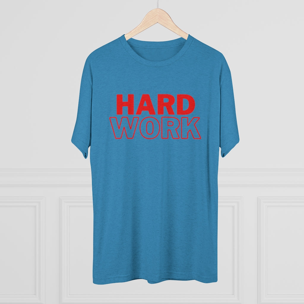 Hard Work Men's Tri-Blend Crew Tee (Red)