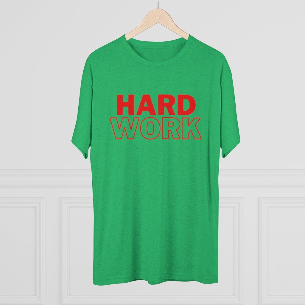 Hard Work Men's Tri-Blend Crew Tee (Red)