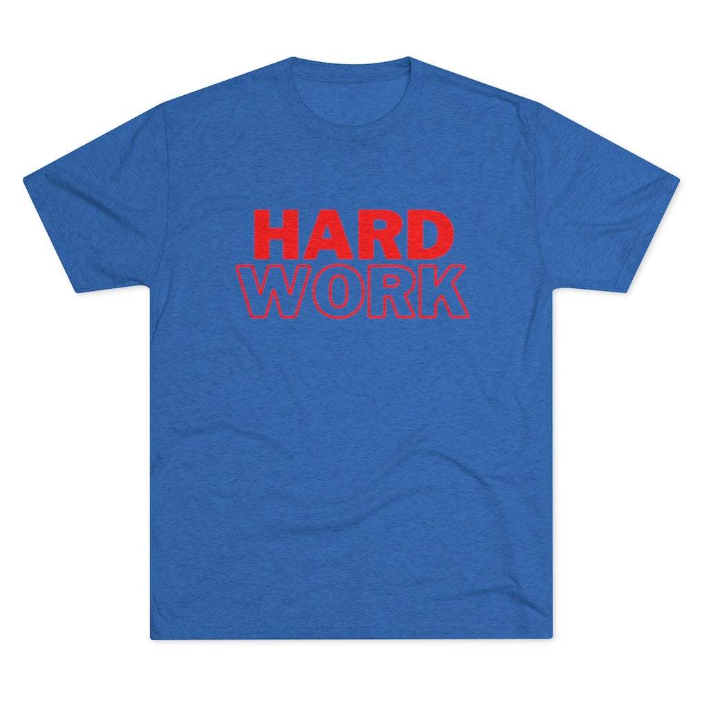 Hard Work Men's Tri-Blend Crew Tee (Red)