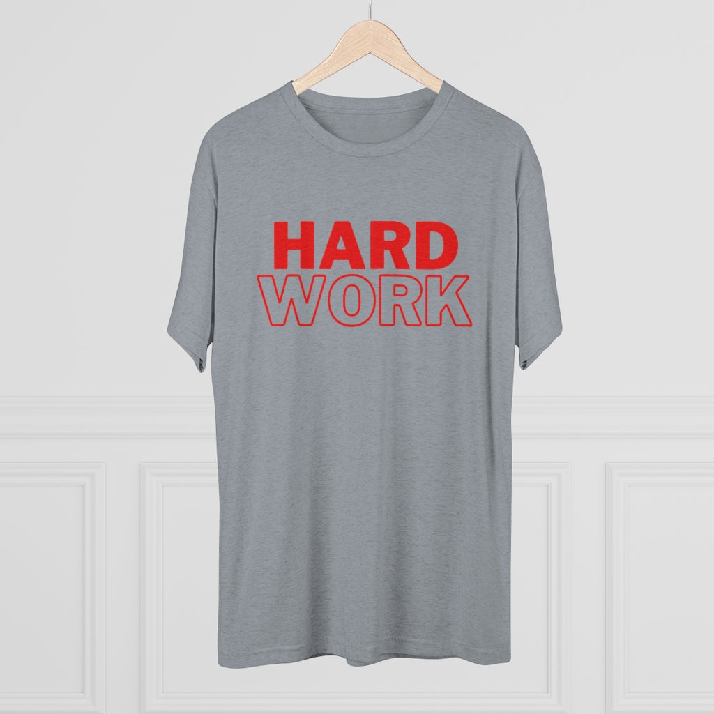 Hard Work Men's Tri-Blend Crew Tee (Red)