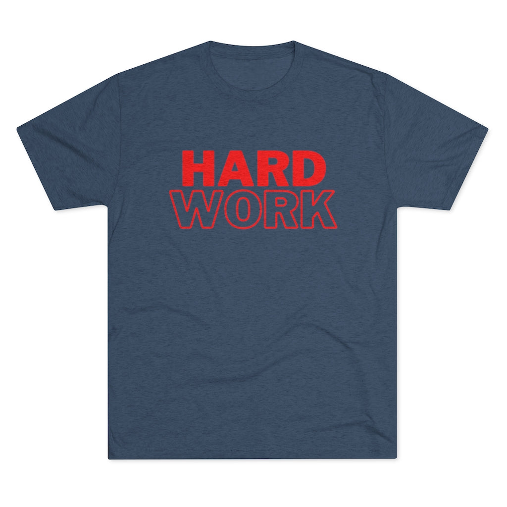 Hard Work Men's Tri-Blend Crew Tee (Red)