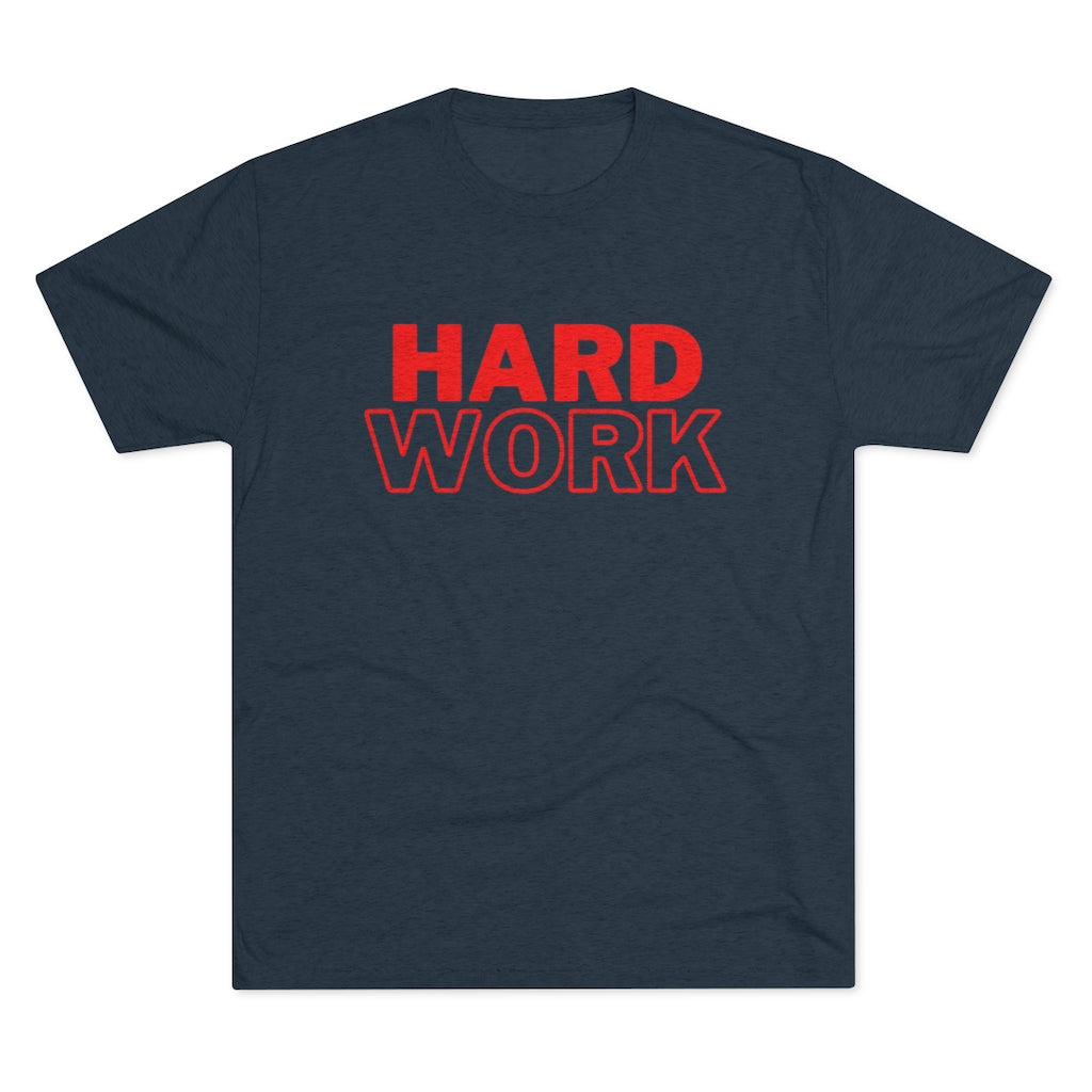 Hard Work Men's Tri-Blend Crew Tee (Red)