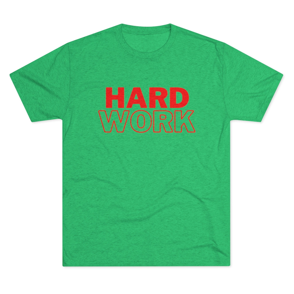 Hard Work Men's Tri-Blend Crew Tee (Red)