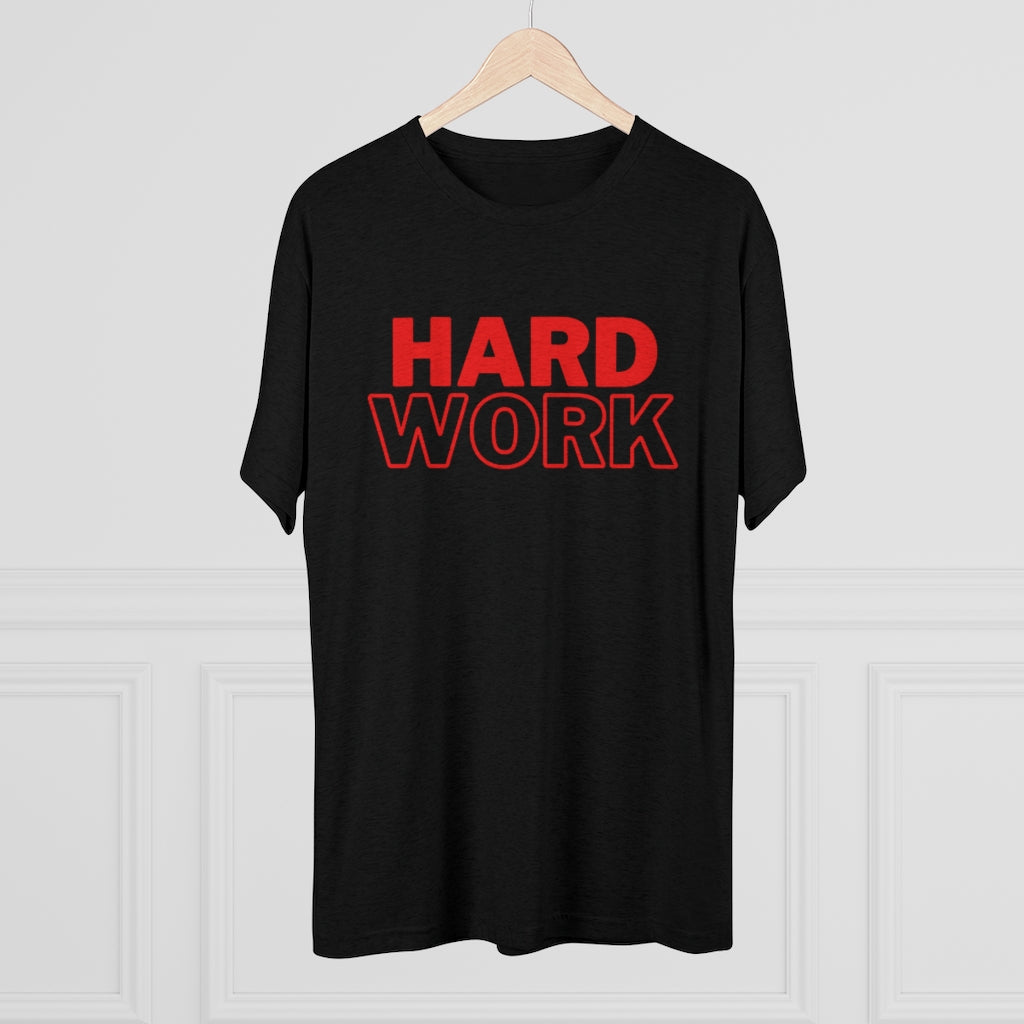 Hard Work Men's Tri-Blend Crew Tee (Red)