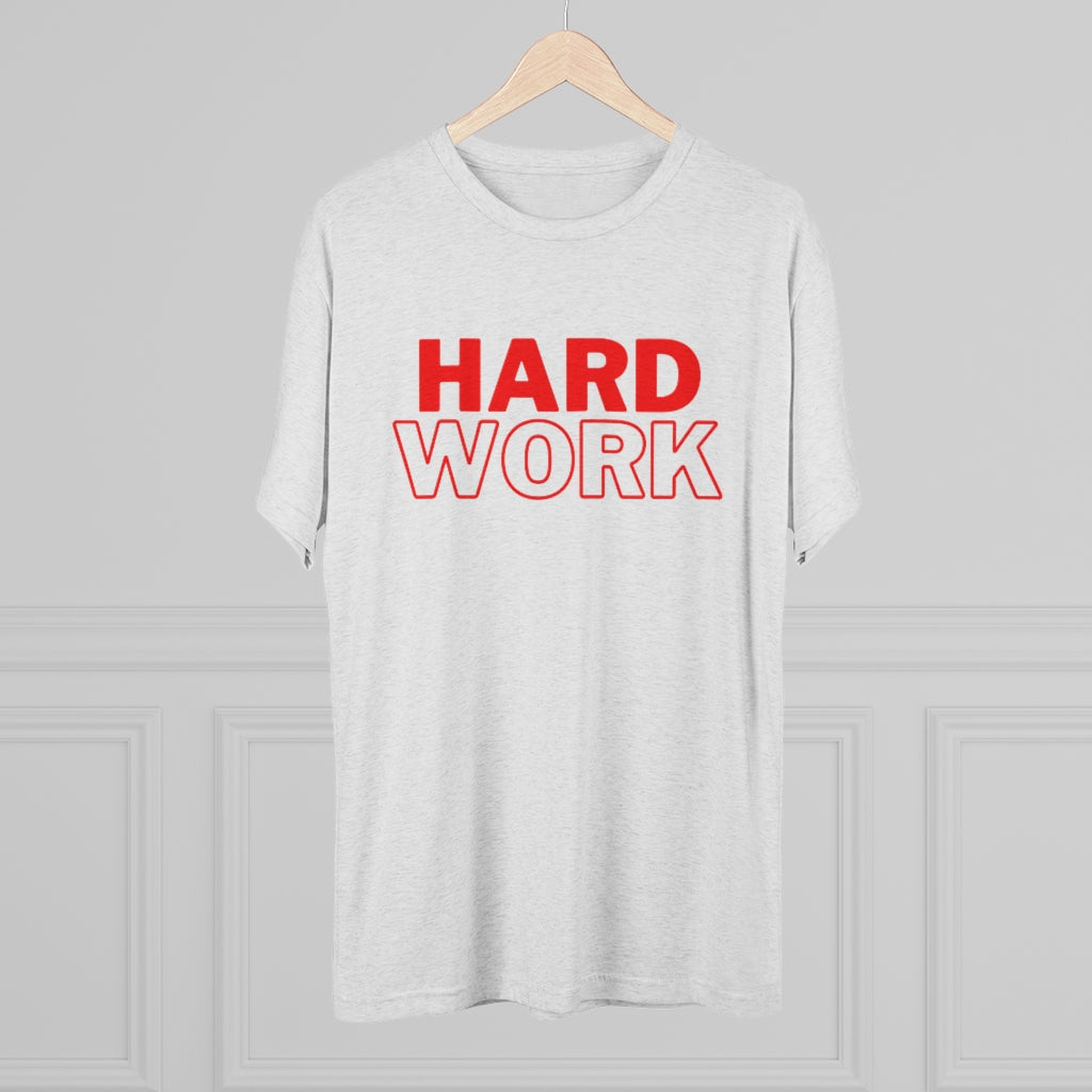 Hard Work Men's Tri-Blend Crew Tee (Red)