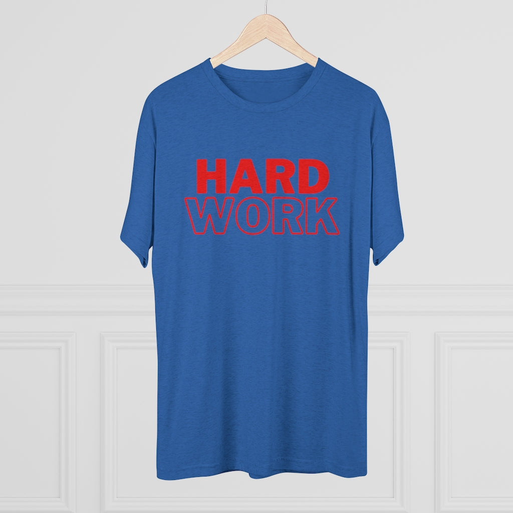 Hard Work Men's Tri-Blend Crew Tee (Red)